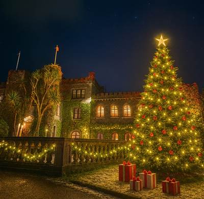 Christmas Holiday Breaks Clifden - Abbeyglen Castle Christmas Entrance