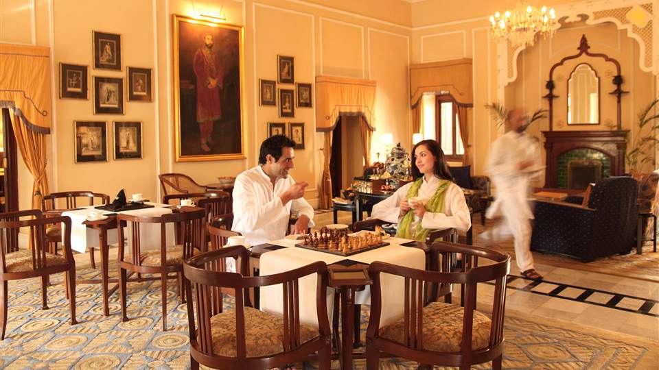 Tea Lounge at Ananda Spa, luxury hotel in The Himalayas