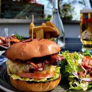 burger outdoors