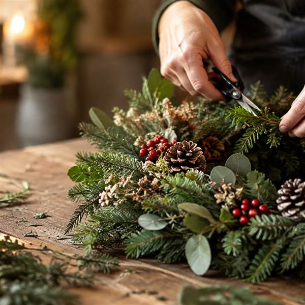 christmas wreath making