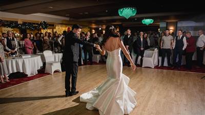 Bride and Groom Dancing