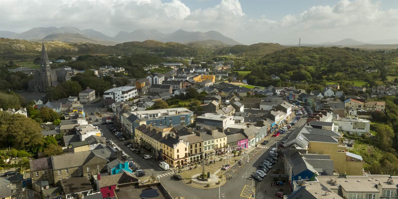 Aerial view, Clifden Town, Co Galway Web