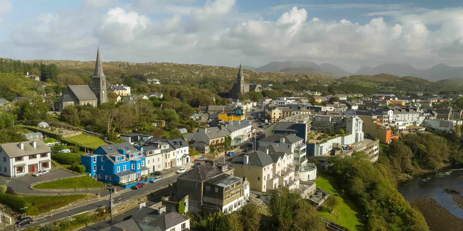 Aerial view, Clifden Town, Co Galway Web