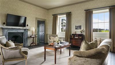 House Garden Suite living area  Winter at 5 star hotel in Carton House, Kildare