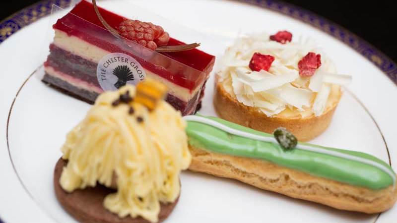 A selection of nice pastries and sweets as part of afternoon tea in chester