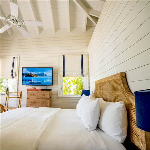 Luxury cabana bedroom in Chub cay