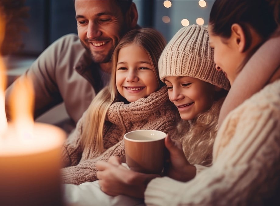vecteezy happy family drinking hot choco