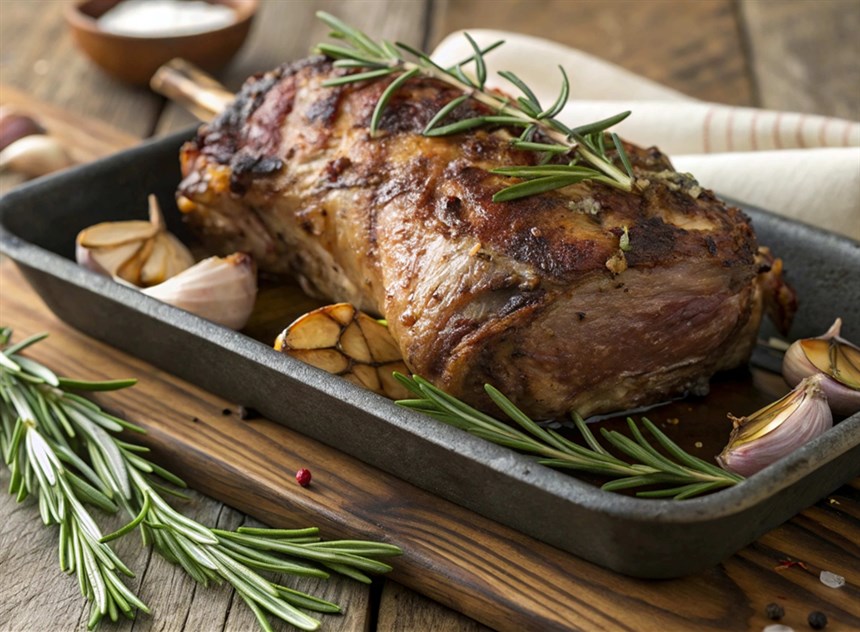 vecteezy roast lamb in a baking dish wit