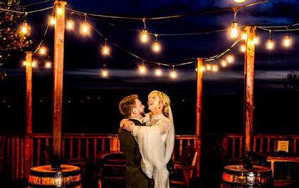 Fairy Lights Fernhill Wedding