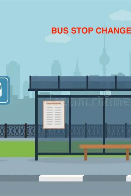 bus stop city background vector illustra