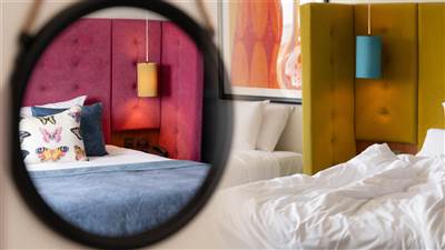 Collage showcasing stylish guest rooms at The Garryvoe Hotel, featuring spacious interiors, elegant 