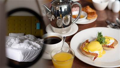 Freshly prepared breakfast served after a relaxing night stay