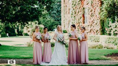 Bridal Party in Gardens
