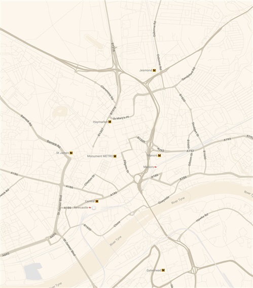 newcastle map