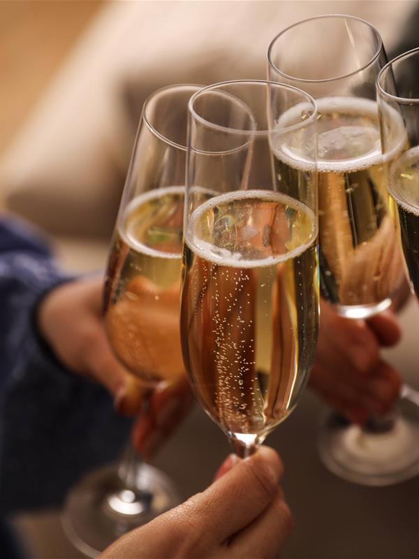 group champagne glasses