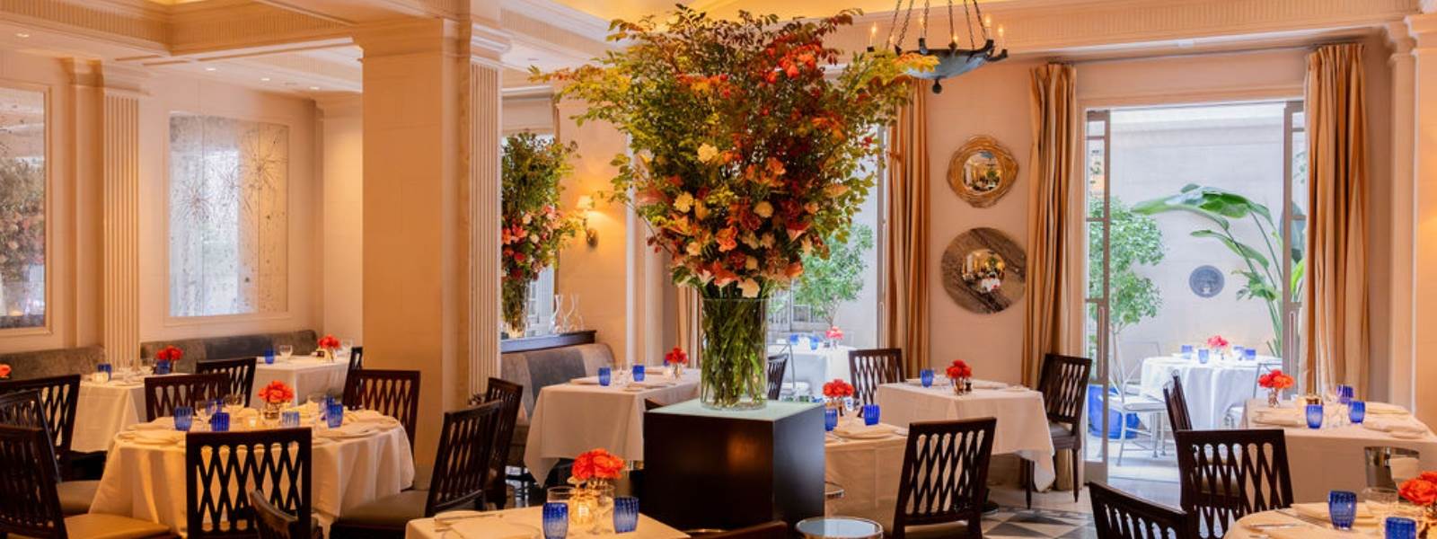 Majorelle Restaurant Interiors Flowers