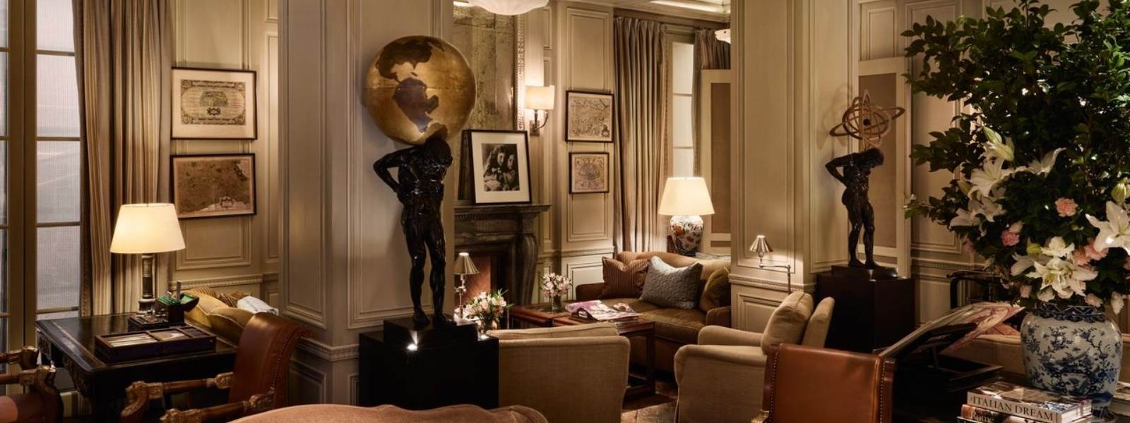 The Club Room interiors featuring art