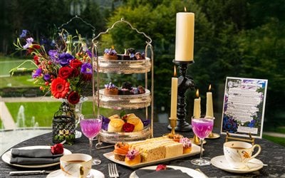 Midnight afternoon tea. table