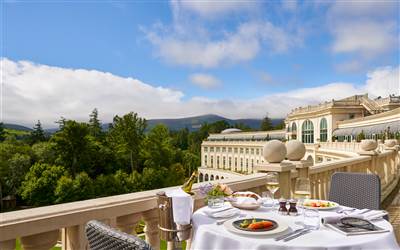 Suite Balcony at Powerscourt 5 star hotel. Best Places to stay in Ireland