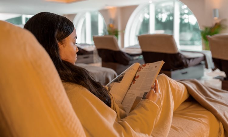 Lady reading in the serenity room