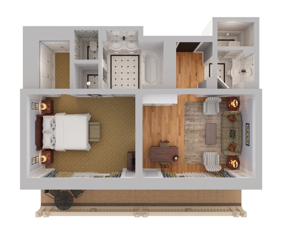 Mountain View King with Balcony