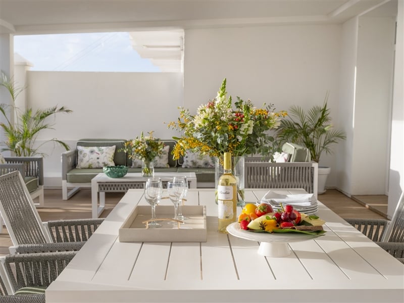 Balcony Dining Area at Rock Hotel Gibraltar