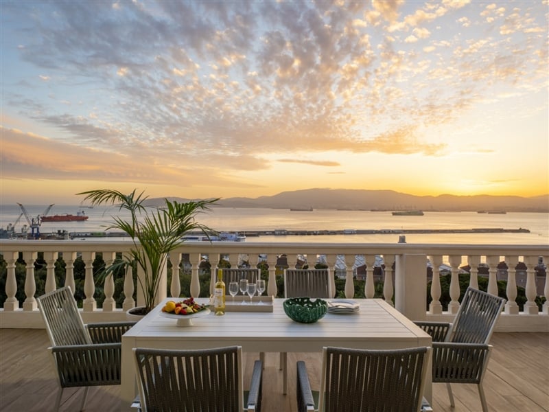 Balcony with Sunset View at Rock Hotel Gibraltar