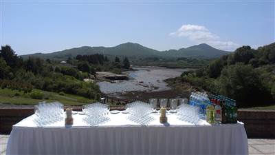 Champagne Reception at Sneem Hotel with spectacular views of the Kerry Mountains and Kenmare Bay