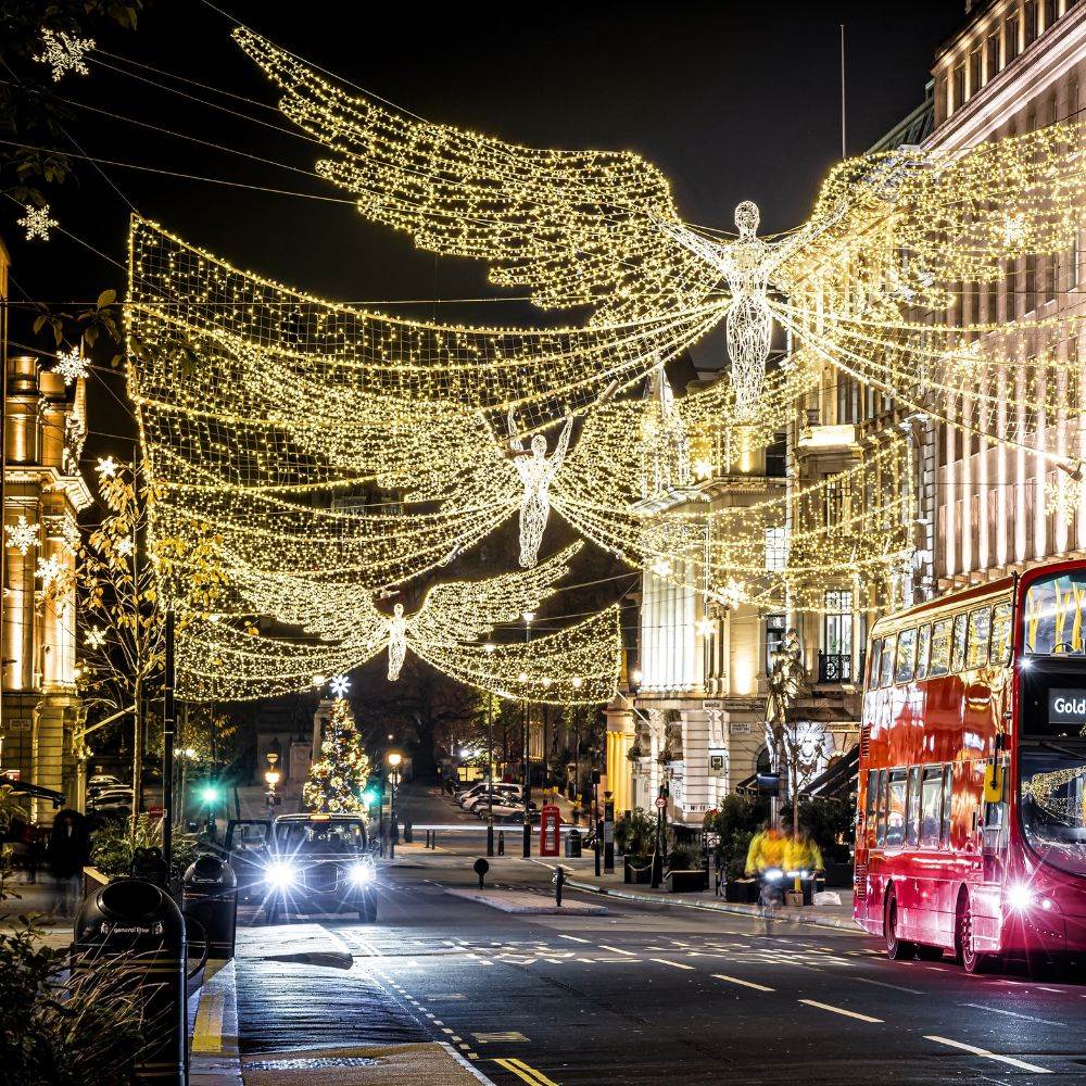 Spirit of Christmas light display on Regent Street in central London