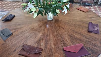Hens doing Leather work with Ana Faye