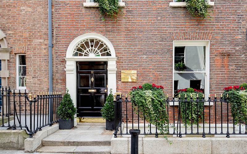 The entrance door of Trinity Townhouse Hotel 