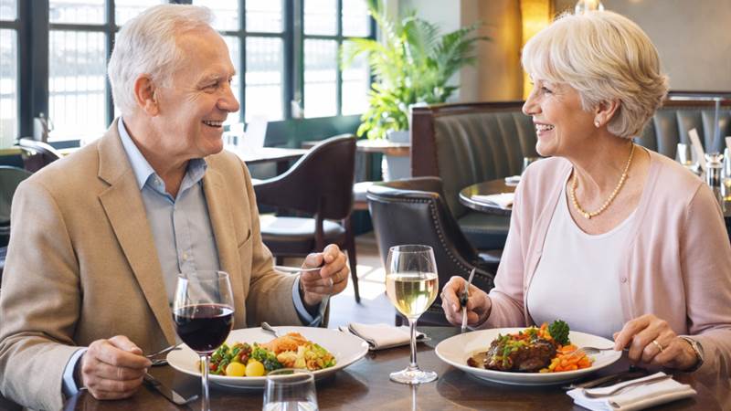 Enjoying a meal together