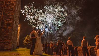 Fireworks for a wedding at Waterford Castle Hotel & Golf