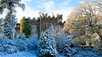 Castle with snow at Waterford Castle Resort & Golf