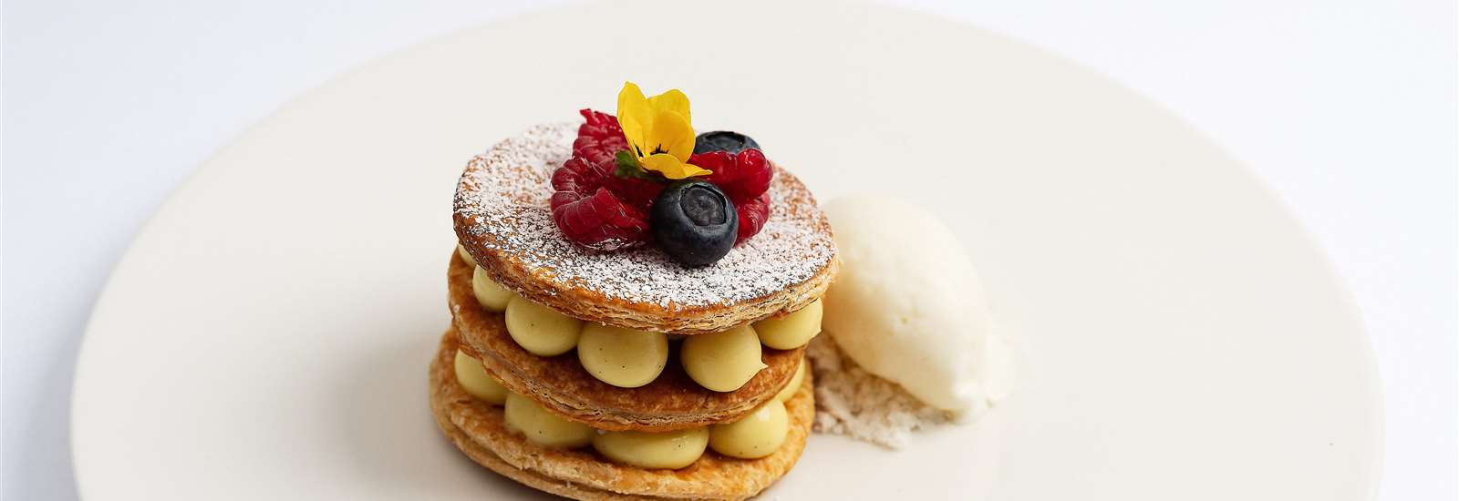 a plated dessert known as a mille-feuille in Waterford