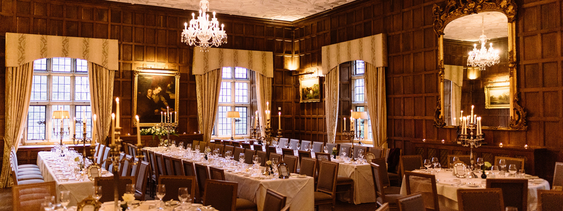 Munster Room Restaurant at the Waterford Castle Hotel & Golf Resort in Ireland. 