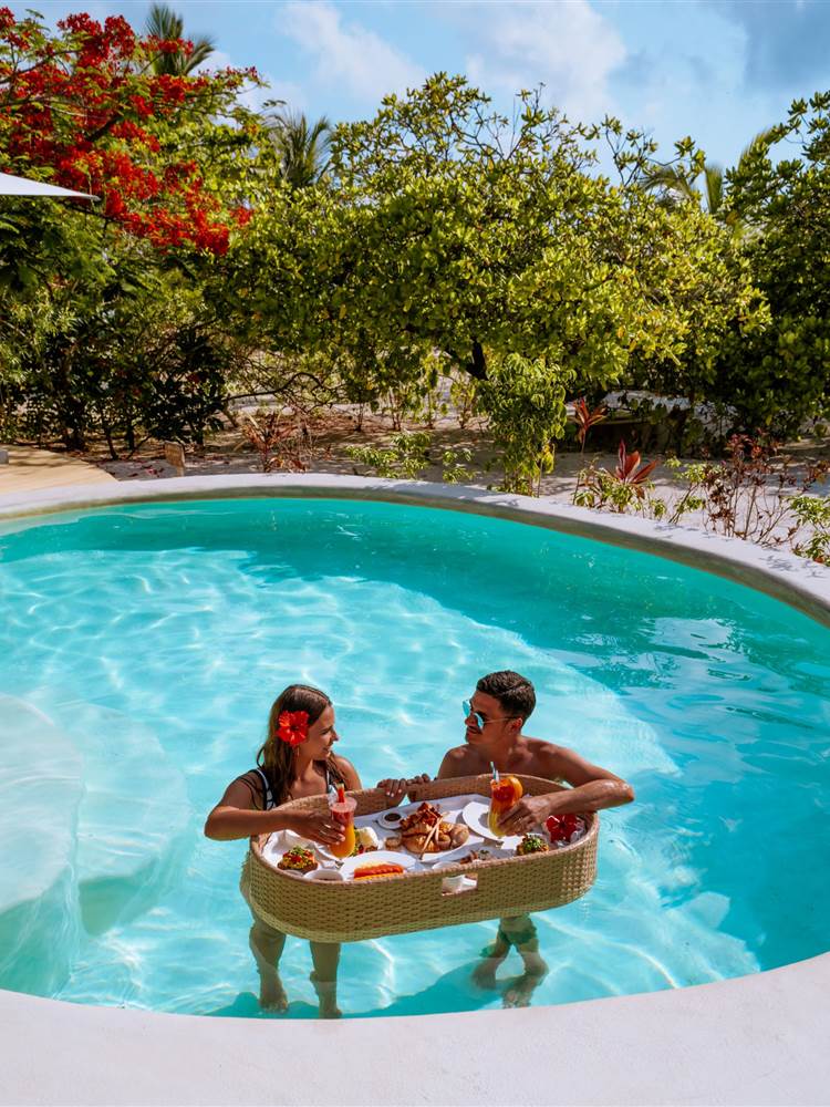 Floating breakfast in private pool