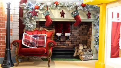 Santa coming down the chimney